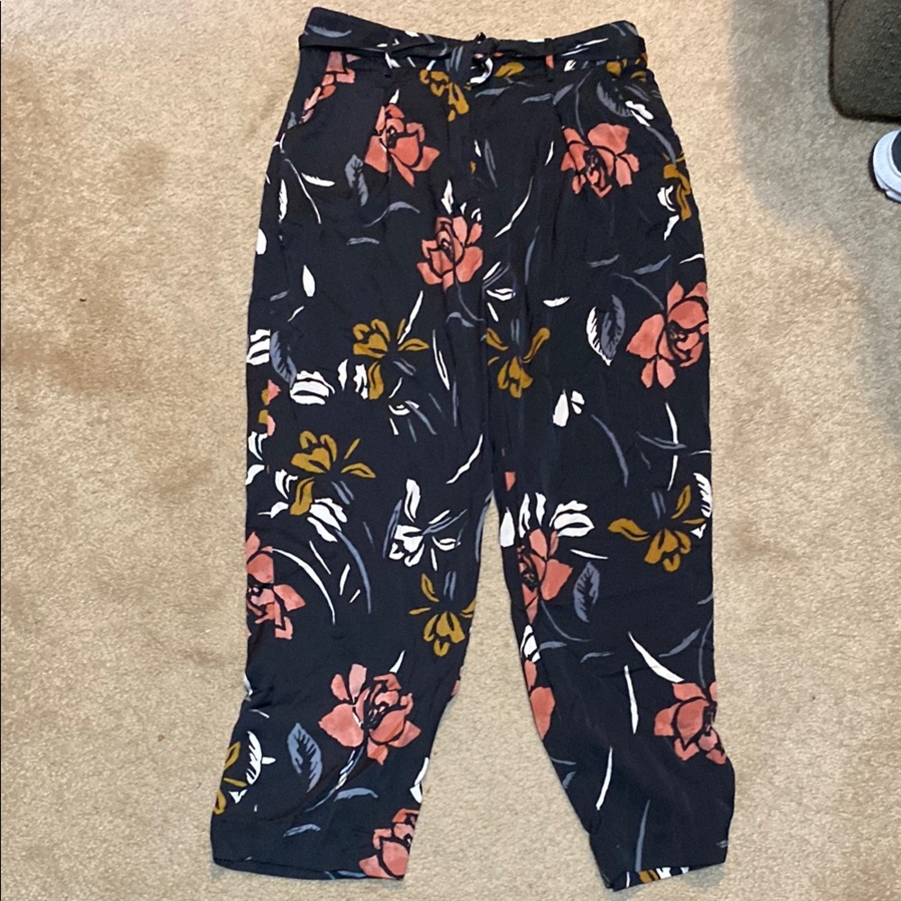 Floral Women Silky pants Black and Pink